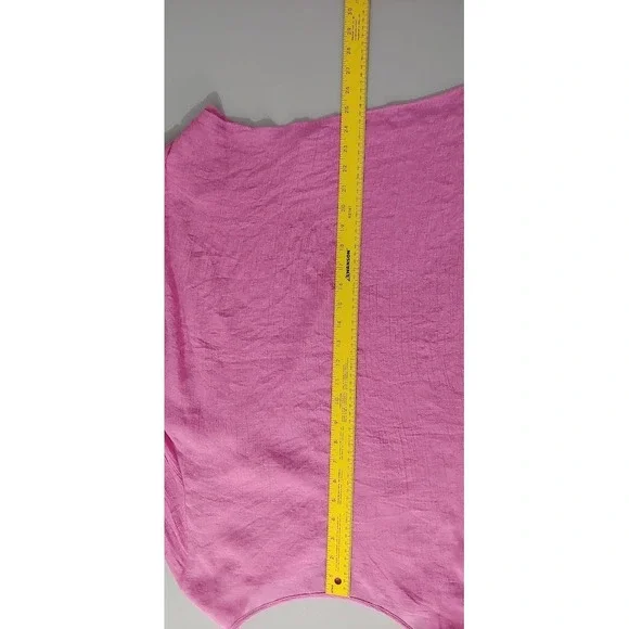 Zac & Rachel Womens Pink Crochet ‎ Blouse XL 3/4 Sleeve High Low Hem Lightwei - Picture 10 of 11